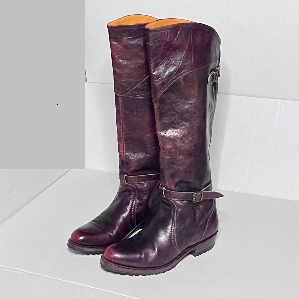 Frye Burnished Red Dorado Knee High Riding Boots
